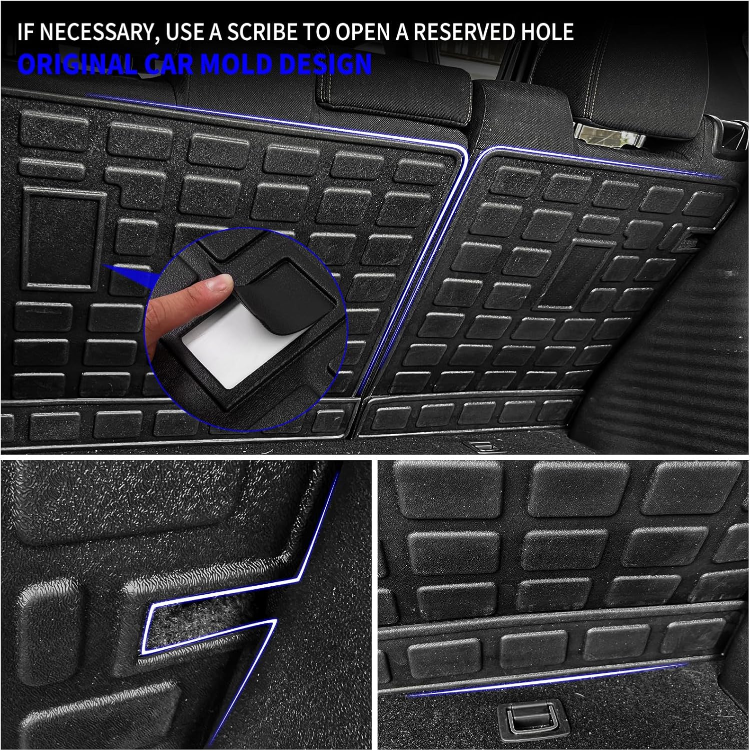 Rongtaod Floor Mats Compatible with 2023-2025 2026 Honda HRV Trunk Mat Cargo Mat Cargo Liner All Weather Back Seat Cover Protector 2024 HR-V Accessories (Trunk Mat+Backrest Mats+Floor Mats)