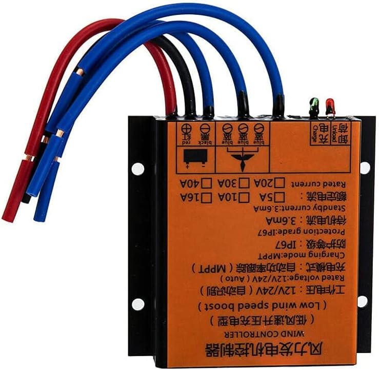 Vertical Wind Turbine Low Torque High Power Wind Power Turbine Generator with 2 Blades White 10000W 12V-220V with Three-Color Glass Fiber Leaf Blade