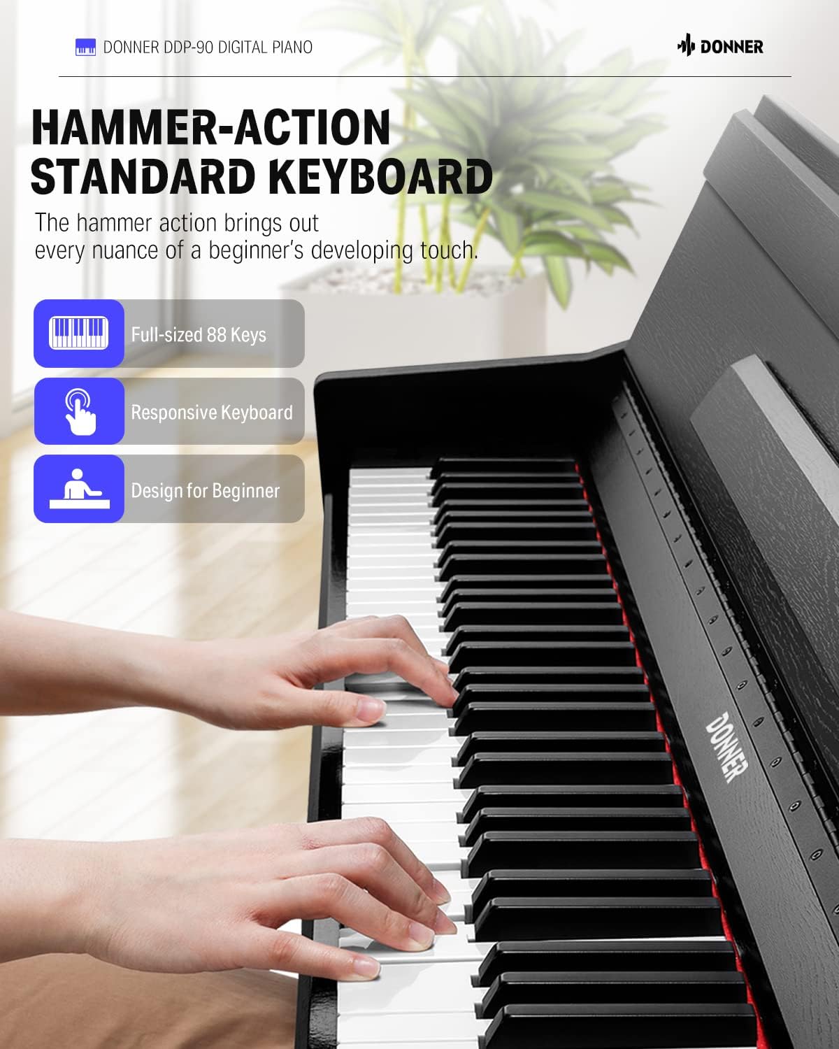Donner DDP-90 Digital Piano + Piano Bench