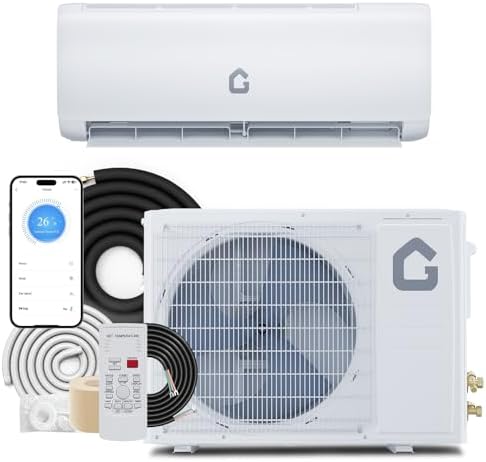 GarveeLife 12000 Btu Mini Split Air Conditioner & Heater, Wifi Enabled Mini Split AC with Heat Pump, 17 SEER2 Energy-Efficient Inverter, Installation Kit, Cools Up to 750 Sq.Ft (230V), White