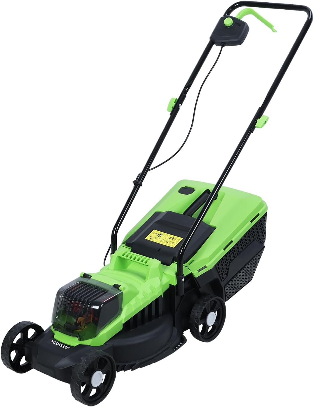 Self-Propelled Cordless Lawn Mower with Upgraded Brushless Motor, 1600W Power, 30L Grass Tank - Walk-Behind Electric Lawn Mower, Efficient Push Mowing Solution Green