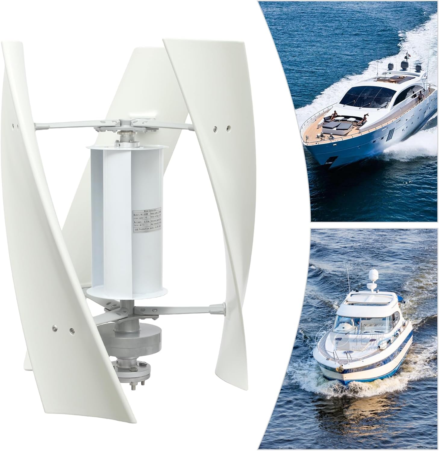 Wind Turbine Generator, 3-Blade Wind Turbine Generator Kit for Home Energy Supply with Controller, 500W Wind Power Generator Vertical Axis Wind Turbine Generator for Energy Supply