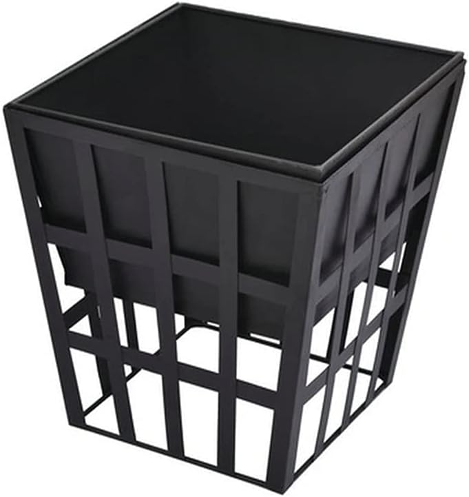 Outdoor Brazier Outdoor Garden Metal Charcoal Fire Pit Camping Fishing BBQ Burner Bowl Multifunction Stove Barbecue Grill Stand (Color : Black Size : 33x33x48cm) (Black 33x33x48cm)