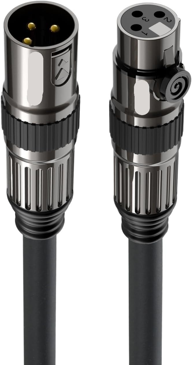 Gold Plated XLR Cable Male to Female 3Pin OFC Audio Cable Foil+Braided Shielded for Microphone Mixer Amplifier(300cm)