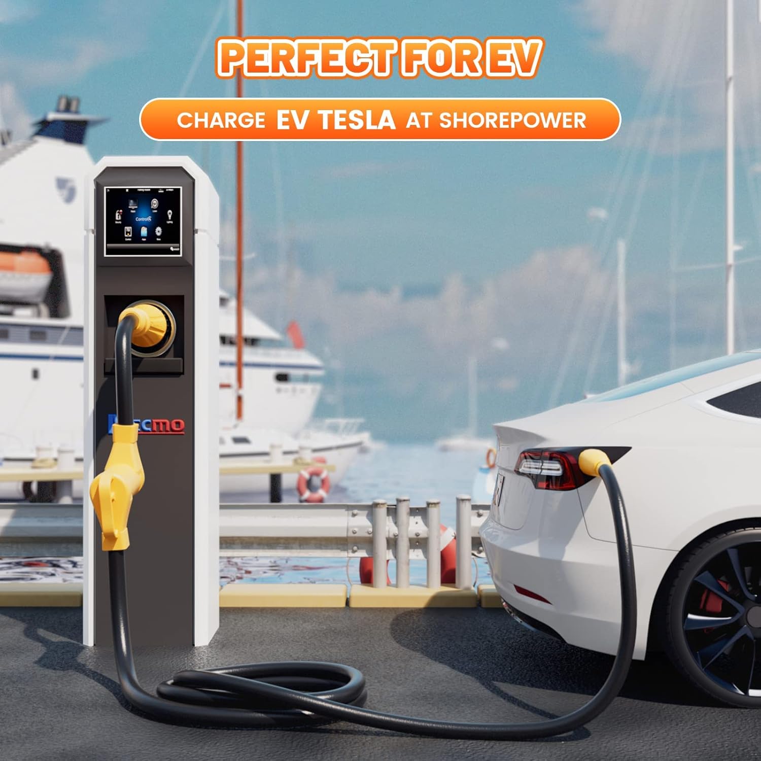 MECMO NEMA SS2-50P to 14-50R 50 Amp Marine Shore Power to Tesla EV RV Power Adapter, NEMA 14-50P to SS2-50R CS6365 for 50A Transfer Switch Power Inlet Box, RV Camper, Generator to House