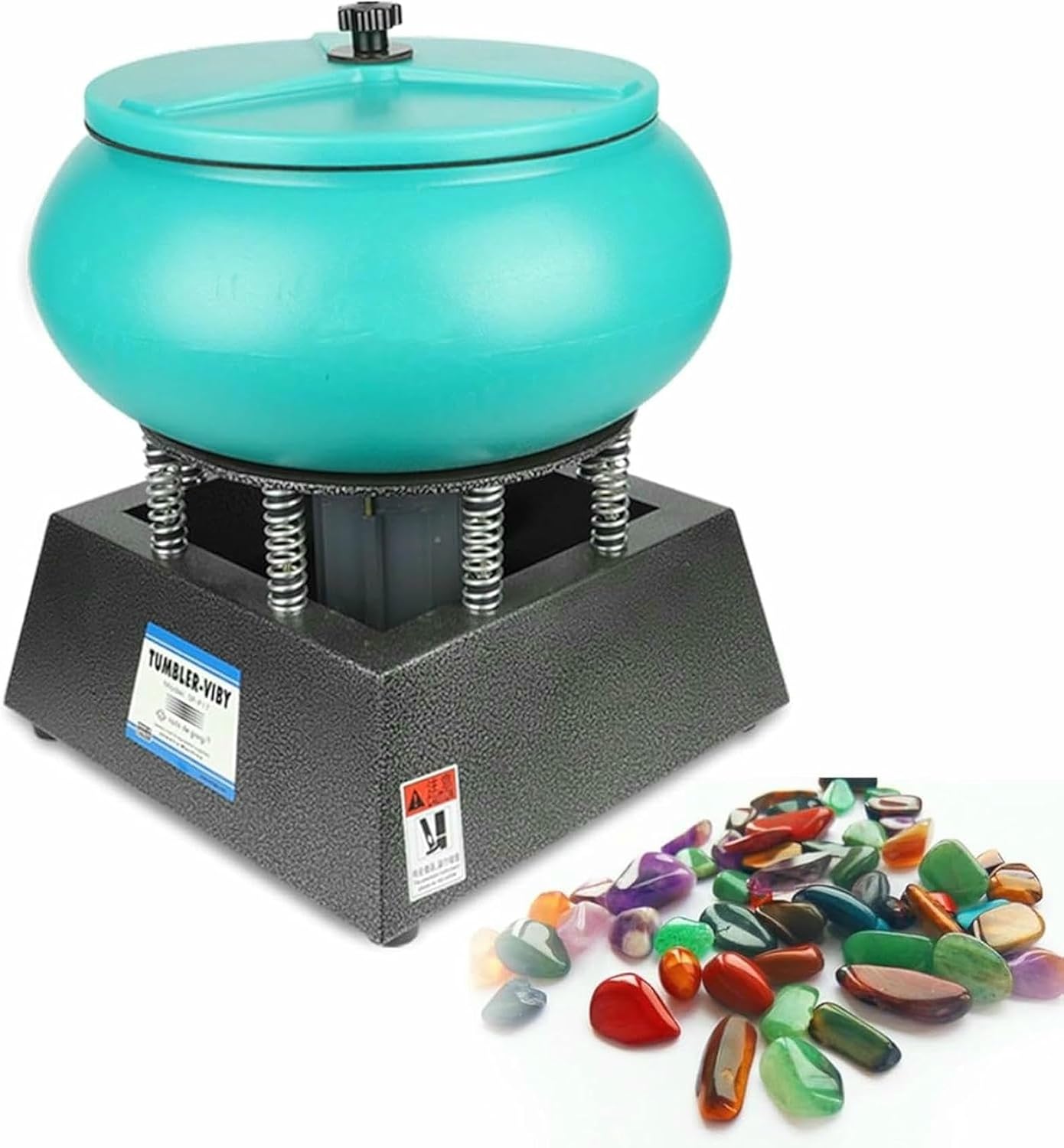 Vibrating Polishing Drum, Rock Polisher, Gemstone Polishing Machine for Metal Parts Jade and Auto Parts