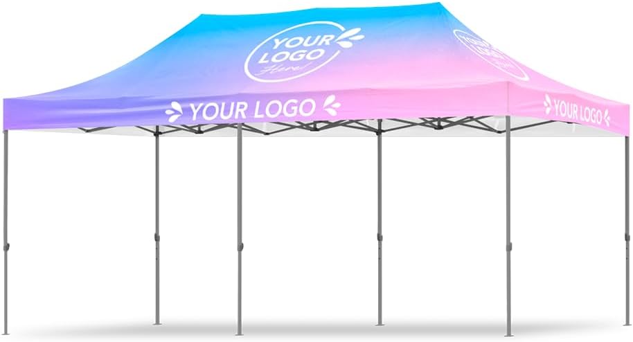 Heavy Duty, Commercial Grade Pop Up Canopy Tent. Instant Canopy with Hex Legs & Extended Warranty. Package Includes Wheeled Bag, Pins & Ropes (10ft x 20ft)