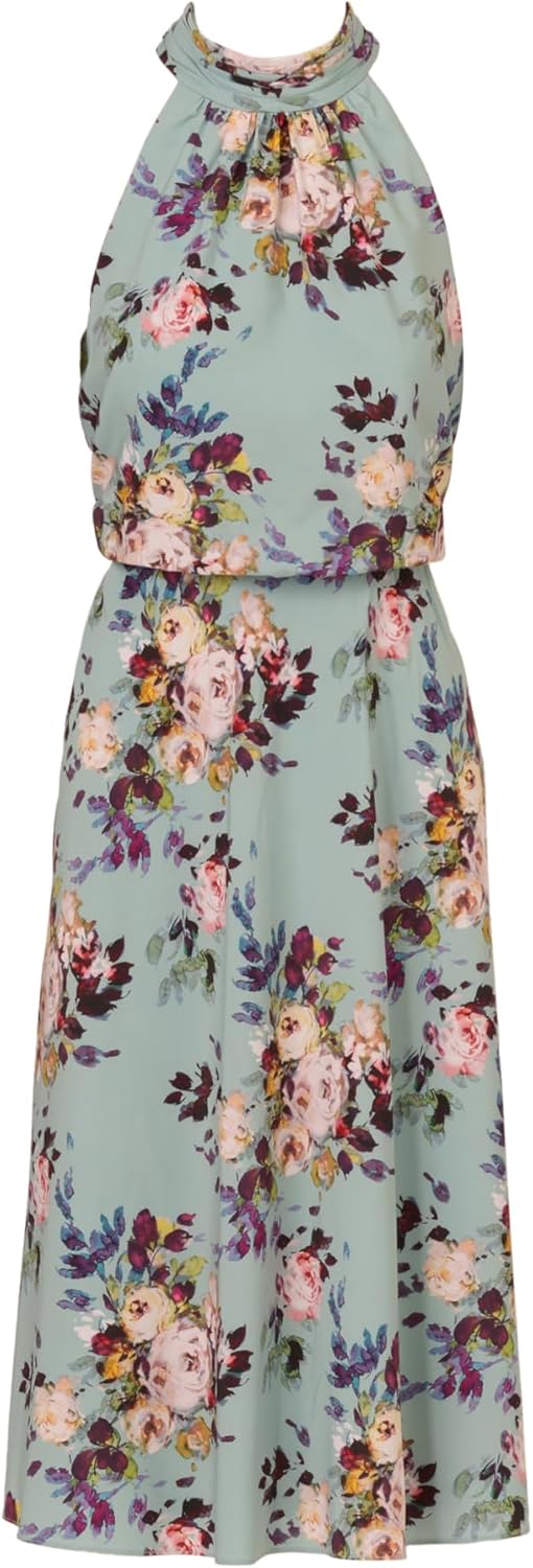 Adrianna Papell Womens Blouson Chiffon Midi Dress