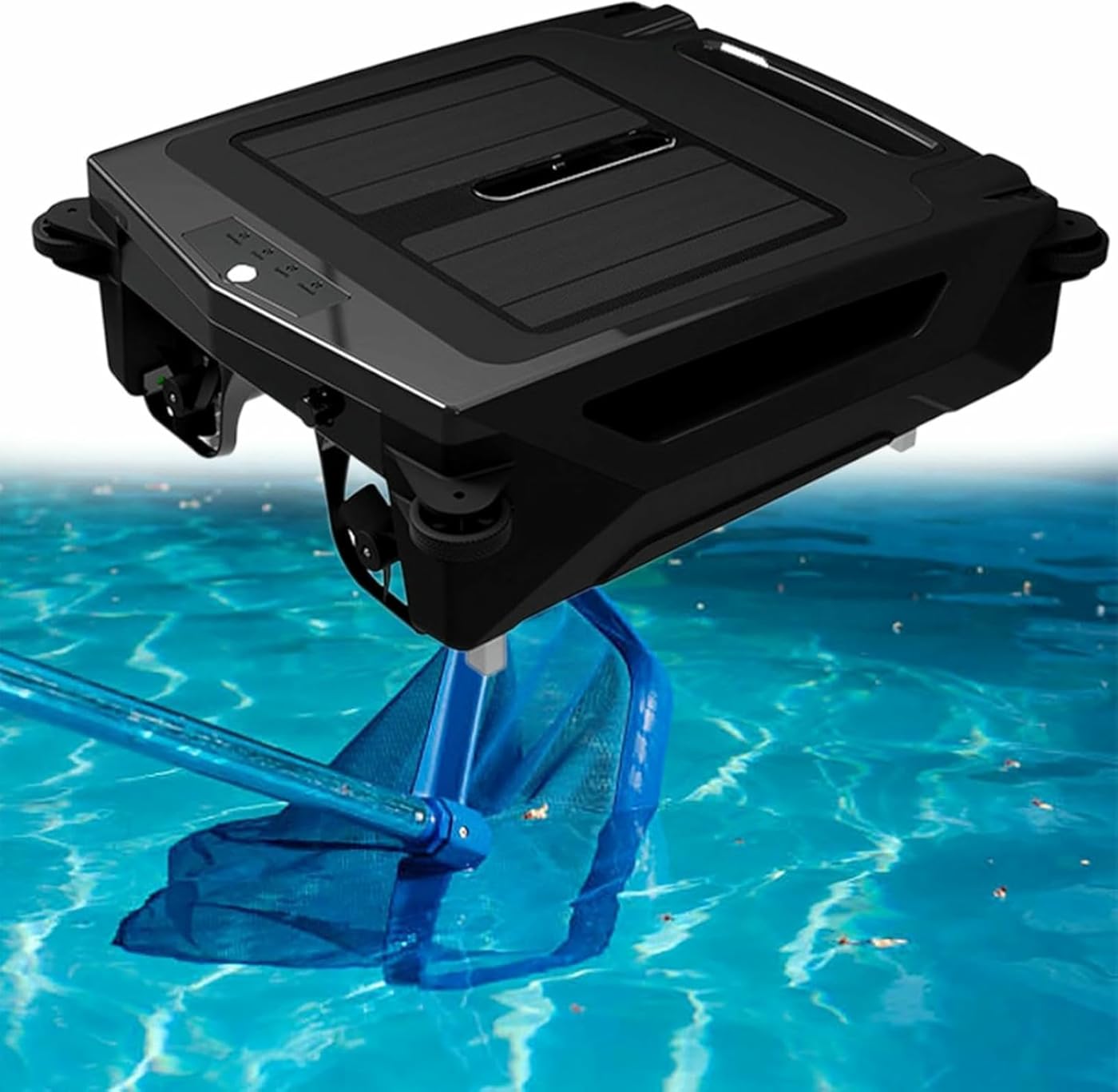 Solar Powered Robotic Pool Cleaner - Automatic Dual Mode Skimmer for All Swimming Pools, Ensures Overnight Cleaning