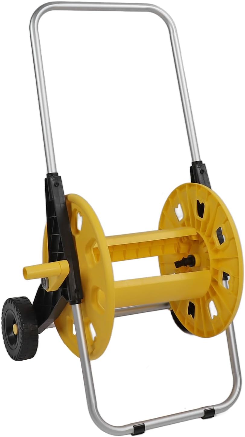 FLEXMAN Hose Reel Cart, OD 17mm Water Pipe Can Be Stowed 80M, Portable Garden Hand Push Water Hose Cart Holds for Courtyard, Lawn, Garden, Field ﻿