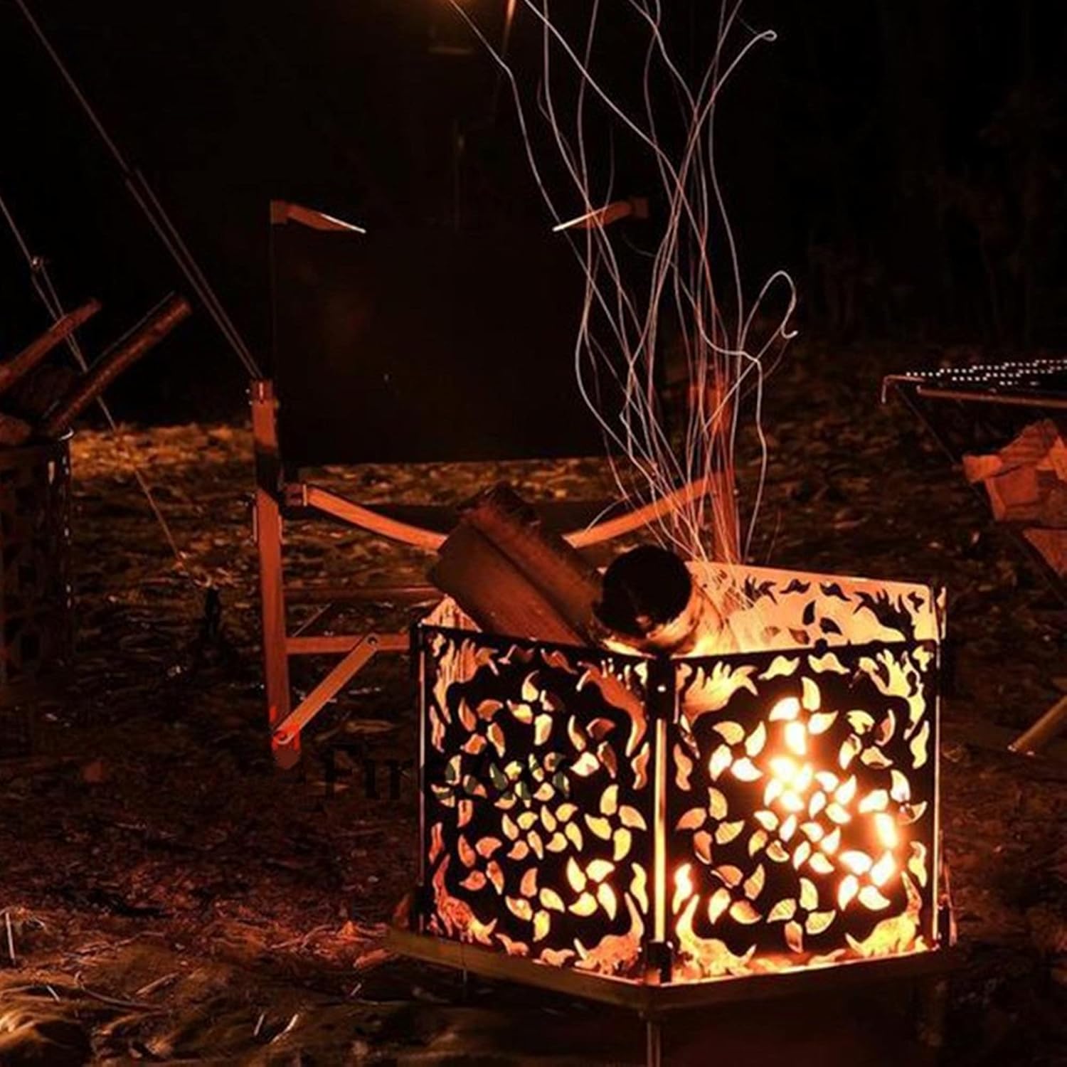 Creativity Oversized Outdoor Fire Pits & Bowls, Large Wrought Iron Wood Burning Firepit Bowls, Patio Heater for Backyard Garden Camping Bonfire