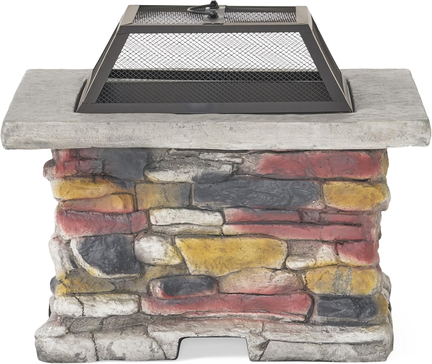 Outdoor 19.5 Inches Fire Column-40,000 Btu with Natural Stone Finish-Includes Tank Inside for Stylish Patio Heating (Stone Gray, 28