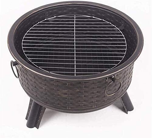 Fire Pits Outdoor Wood Burning Outdoor Fire Pit Patio Fire Steel BBQ Grill Fire Pit Bowl with Mesh Spark Screen Cover