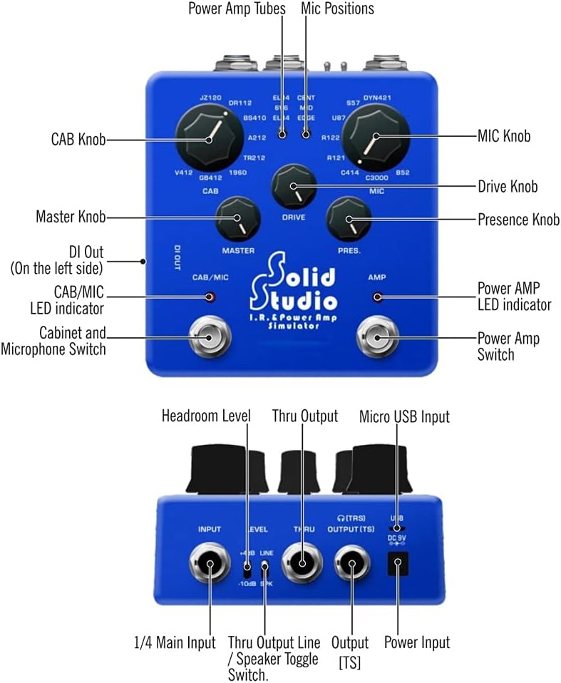 NSS5 Solid Studio IR & Power Amp Simulator Pedal Guitar Speaker Effect