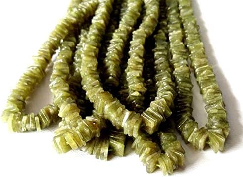 13 inch natural beads strand of 5-6mm smooth square vesuvianite gemstone beads for DIY jewelry - necklace, bracelet, earring, ring.