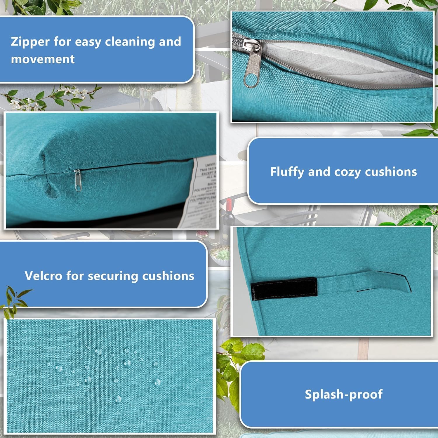 7 Piece Metal Outdoor Patio Furniture Set with 48