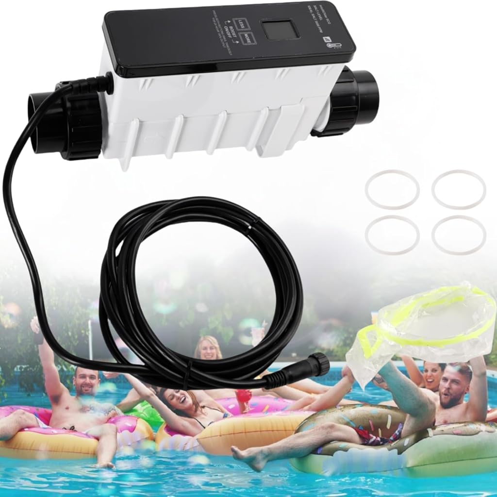 Upgrade IC40 EC-520555 520555 Replacement Salt Cell Chlorine Generator for Pentair Intellichlor Suitable for In-Ground Pools Up to 40,000 Gallons, Includes Cable and PVC Unions