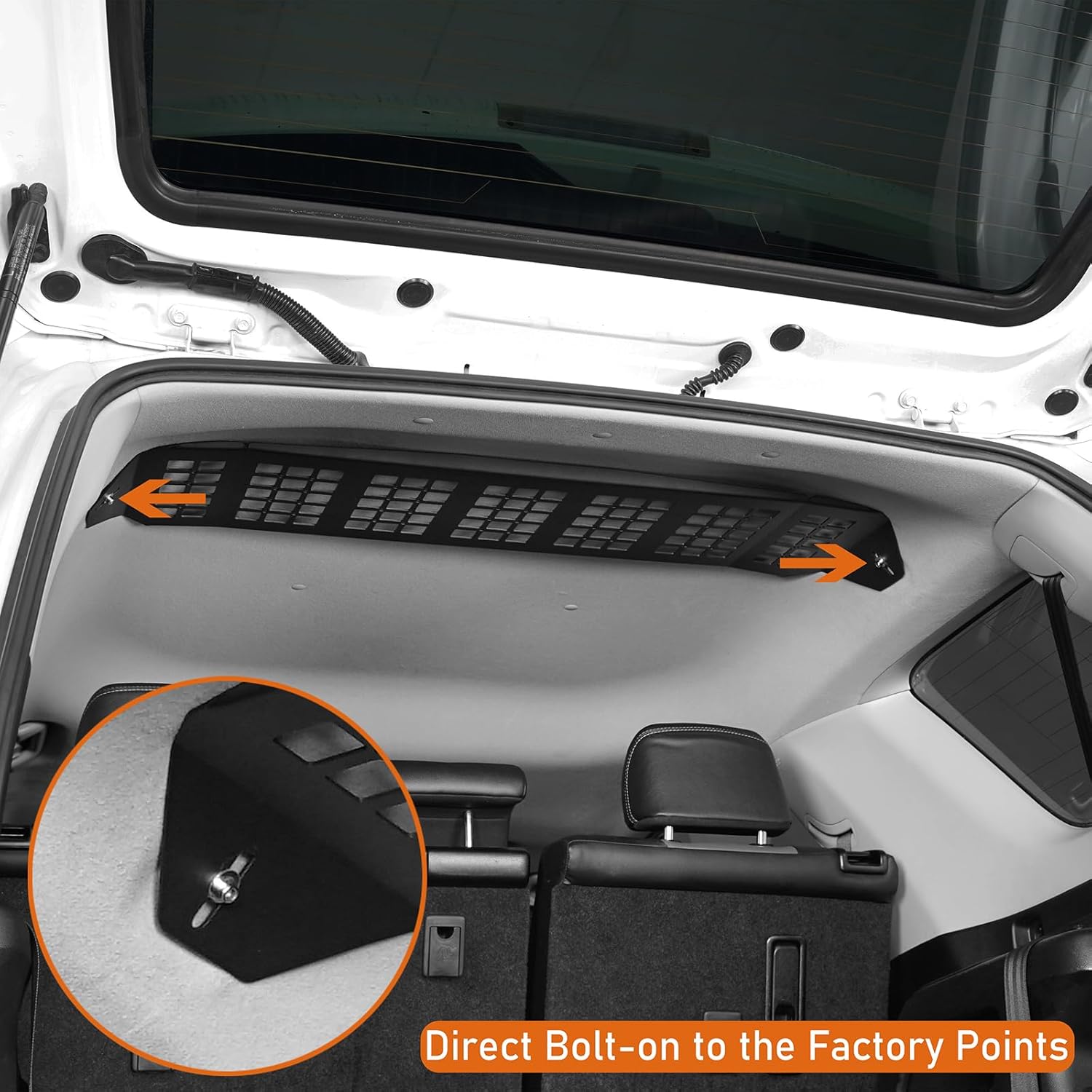 Hooke Road 4Runner Rear Overhead Storage MOLLE Panel for 2010-2024 Toyota 4Runner 5th Gen, Interior Accessories Trunk Cargo Rack Shelf Luggage Carrier