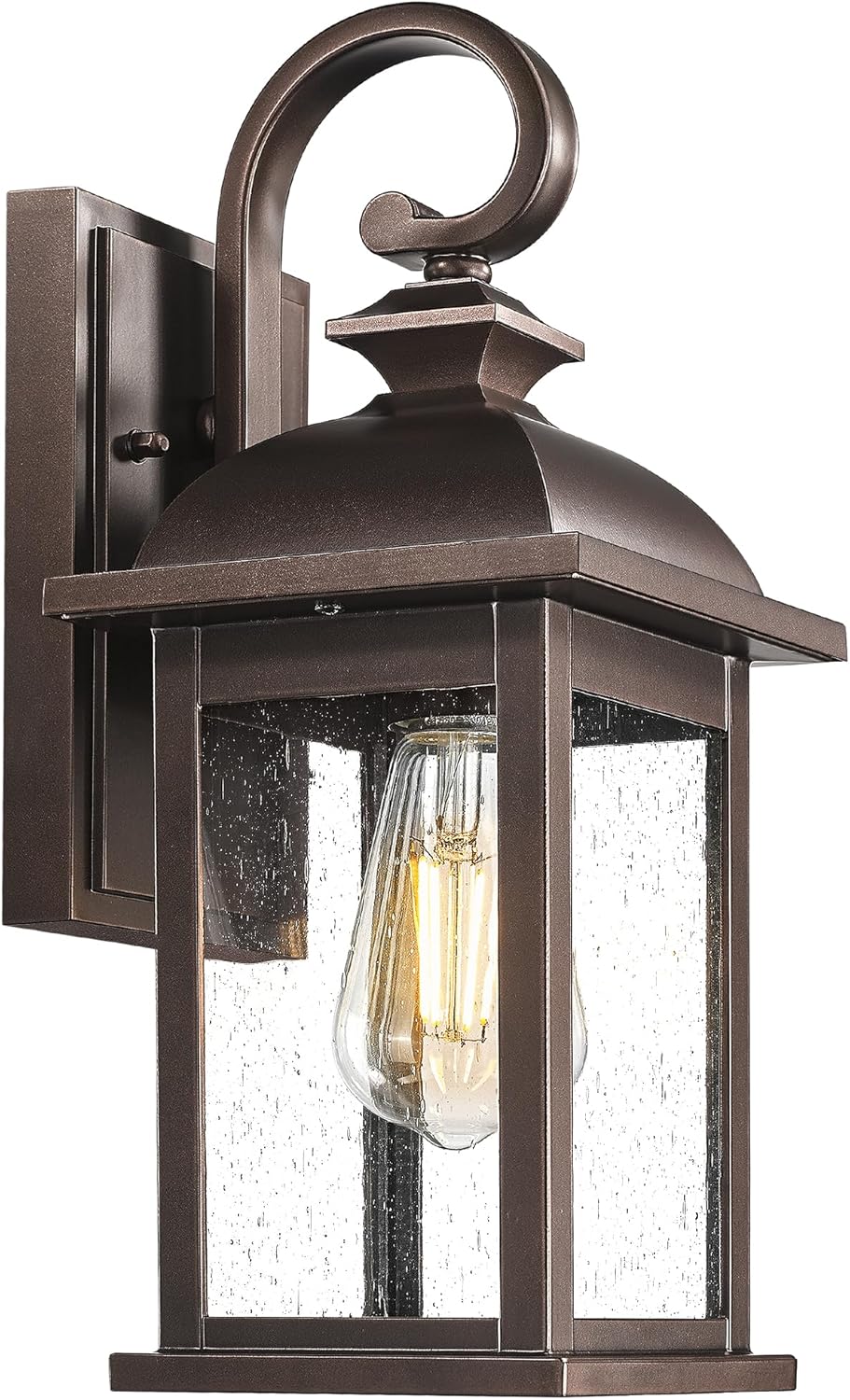 FEMILA Outdoor Wall Lantern Oil Rubbed Bronze, Exterior Wall Light Sconce with Seeded Glass, Front Porch Light Fixture for Outdoor Garage, Patio House, 4FD54B ORB