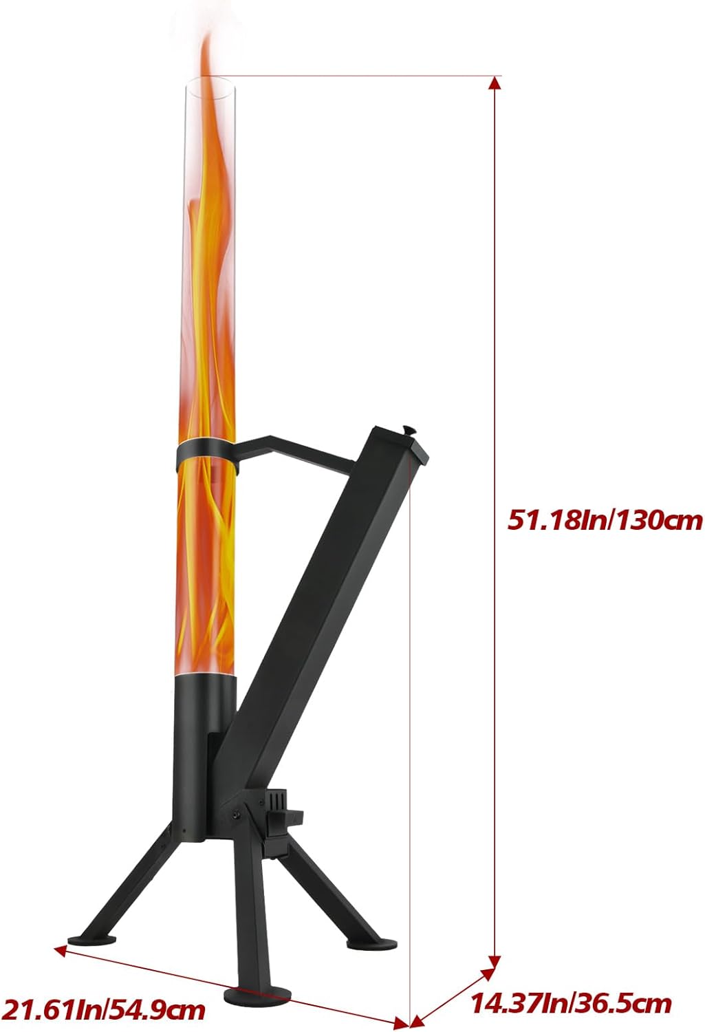 CHARMELEON Wood Pellet Fire Pits for Outside – Portable Wood Pellet Heater – Painted Stainless Steel Outdoor Fire Pit for Backyard – Patio Rocket Stove – Matte Black-S