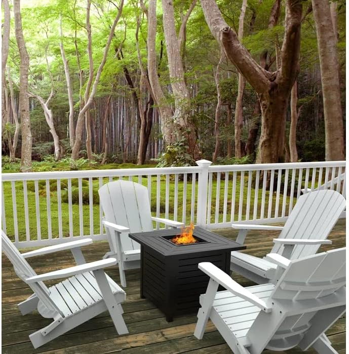 25'' H x 30'' W Steel Outdoor Fire Pit Table with Lid