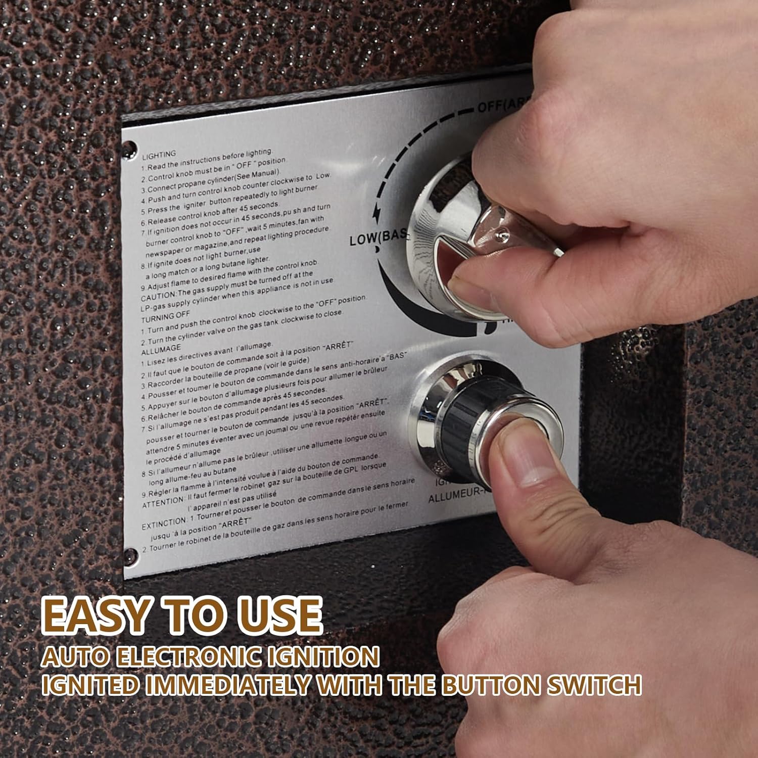 48 Inch Outdoor Propane Fire Pit Table, 50000BTU Steel Gas Firepit with Wind Guard, Add Warmth and Ambience to Parties On Outside Patio Deck Garden, CSA Safety Certified Glass Beads & Rain Cover