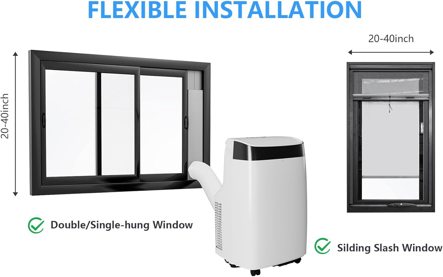 Portable Air Conditioner, 10,000 BTU Mobile Air Conditioner 3-in-1 Cooling, Dehumidifier & Fan, Portable a/c Unit Remote Up to 500 Sq, Sleep Mode & Timer for Indoor Bedroom,White