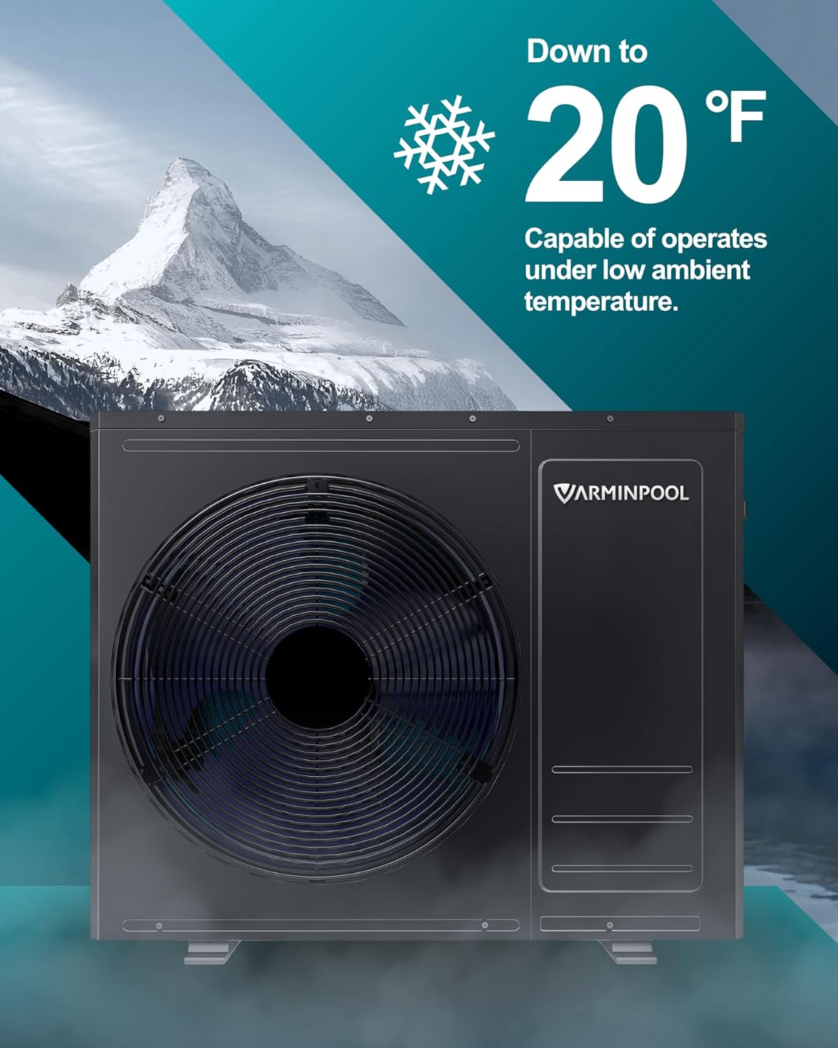 LiteFlow Series 35100BTU Pool Heat Pump for 10000 Gallons Above and In Ground Swimming Pools, Electric Pool Heater with Heating&Cooling Mode, WiFi Control, Titanium Heat Exchanger, 240V