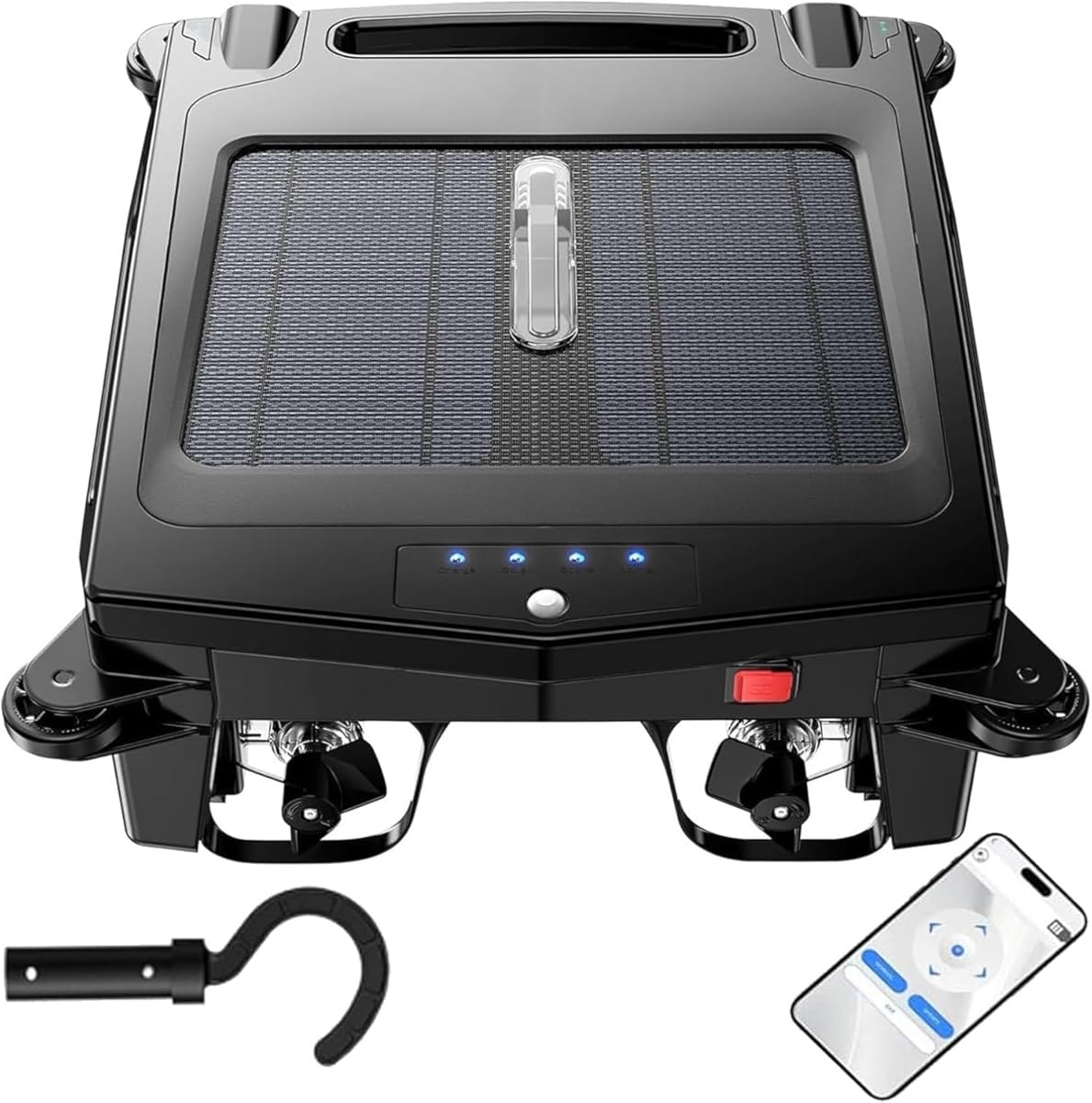 Cordless Pool Vacuum,Solar/Electric Pool Robot,Smart Navigation Pool Cleaners for Inground Pools,Dual Charging Mode ＆ Smart Obstacle Avoidance,for Above-Ground Pools up to 1076 Sq.Ft