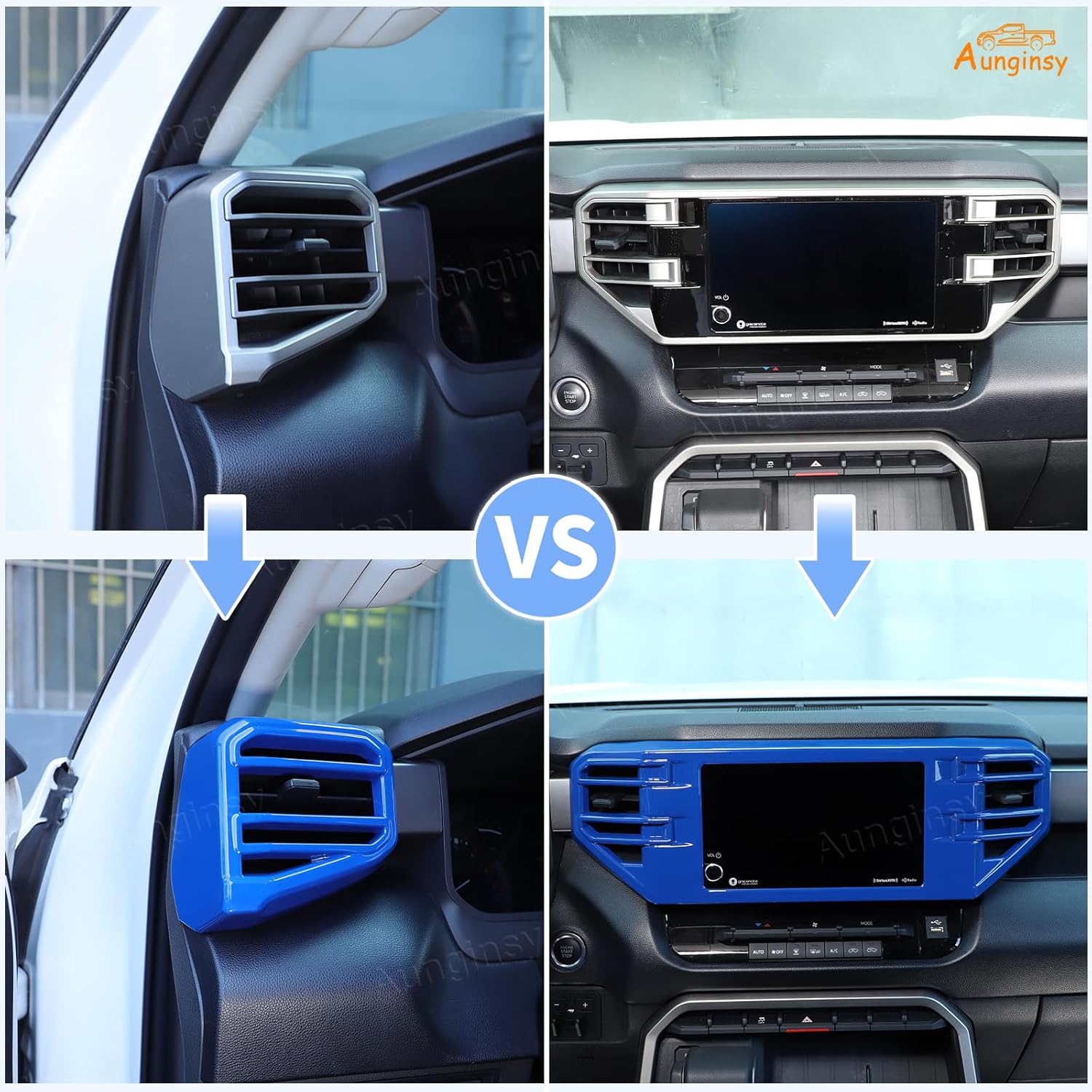 Car Center Console Air Outlet Cover Kit Compatible with Toyota Tundra 2022 Sequoia 2023 Center Console Side Air Outlet Trim Cover Center Console Air Outlet Vent Panel Decor Frame Protect Accessories