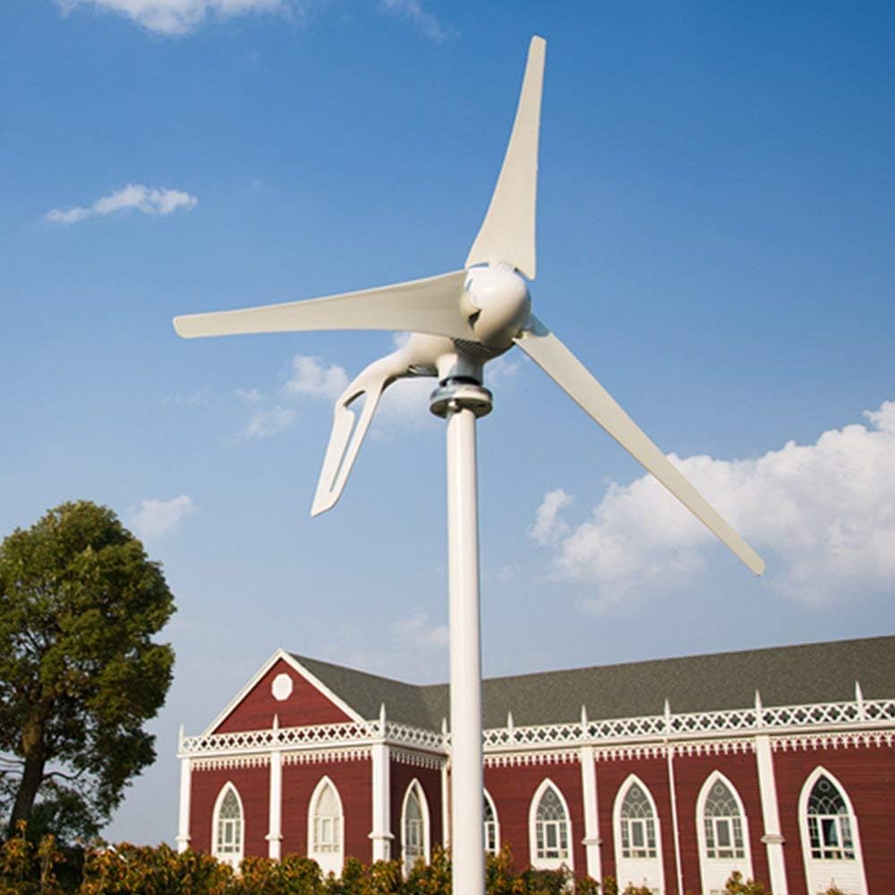 Wind Turbine Generator 24v 200w 3 Blades Low Wind Speed Starting NSK Bearings Garden Street Lights Wind Turbines