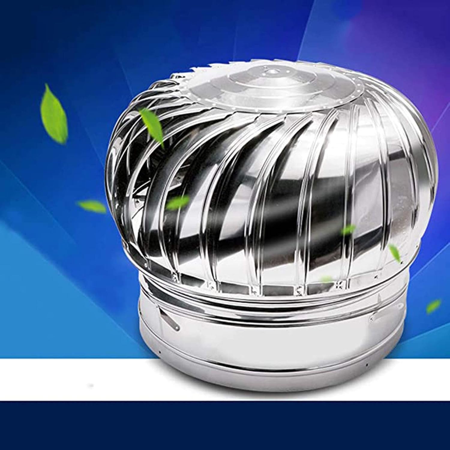 Roof Turbine Blower Ventilator, Stainless Steel Outdoor Wind Exhaust Hat Chimney Cap Air Duct Energy Saving Attic Farm Factory,160mm