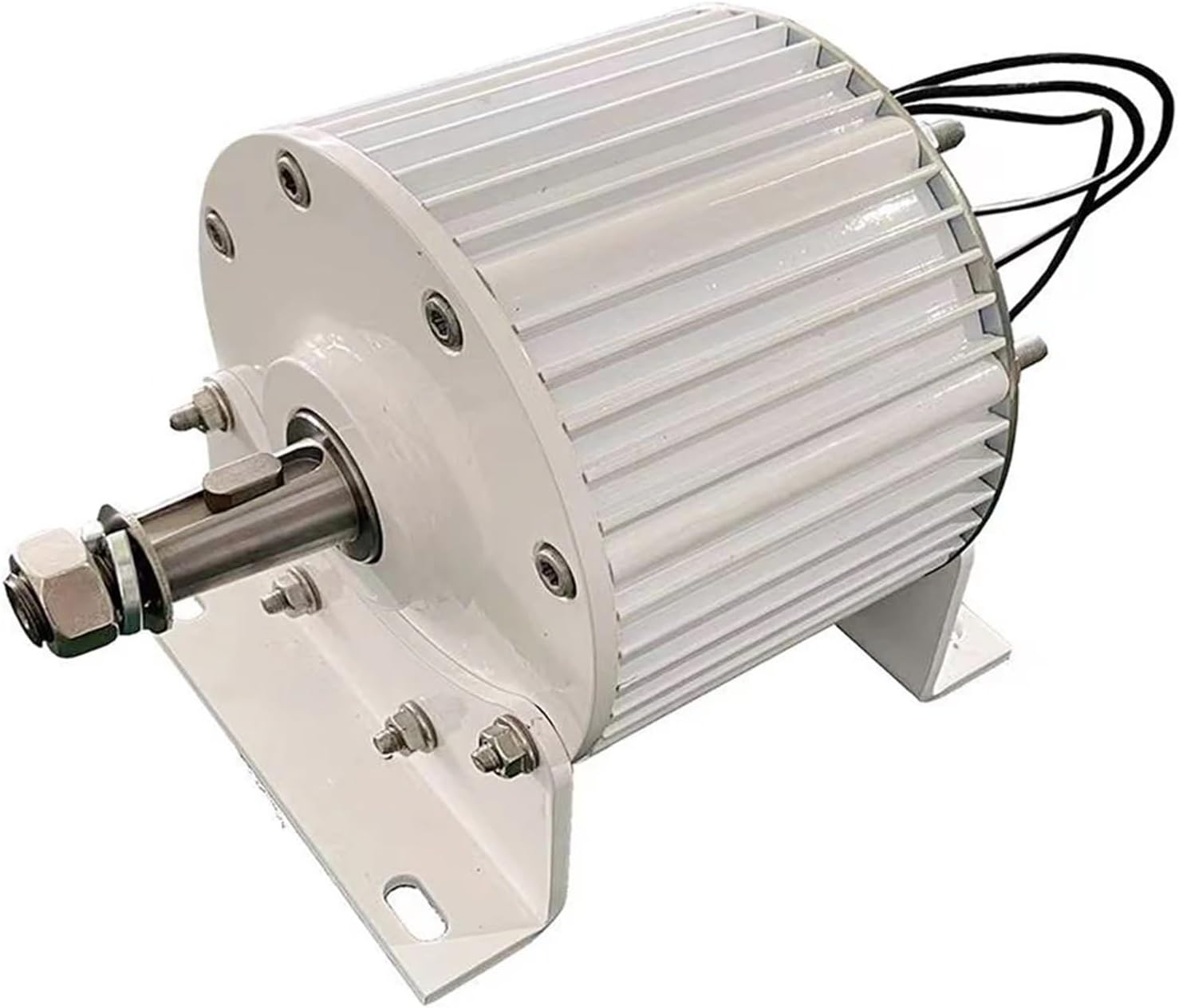 Wind Turbines, High Efficiency 5000W 24V 48V 96V Electric Generator Low RPM Permanent Magnet Alternator 5KW Turbine Motor with Base(NB,Direct Shaft_48V)