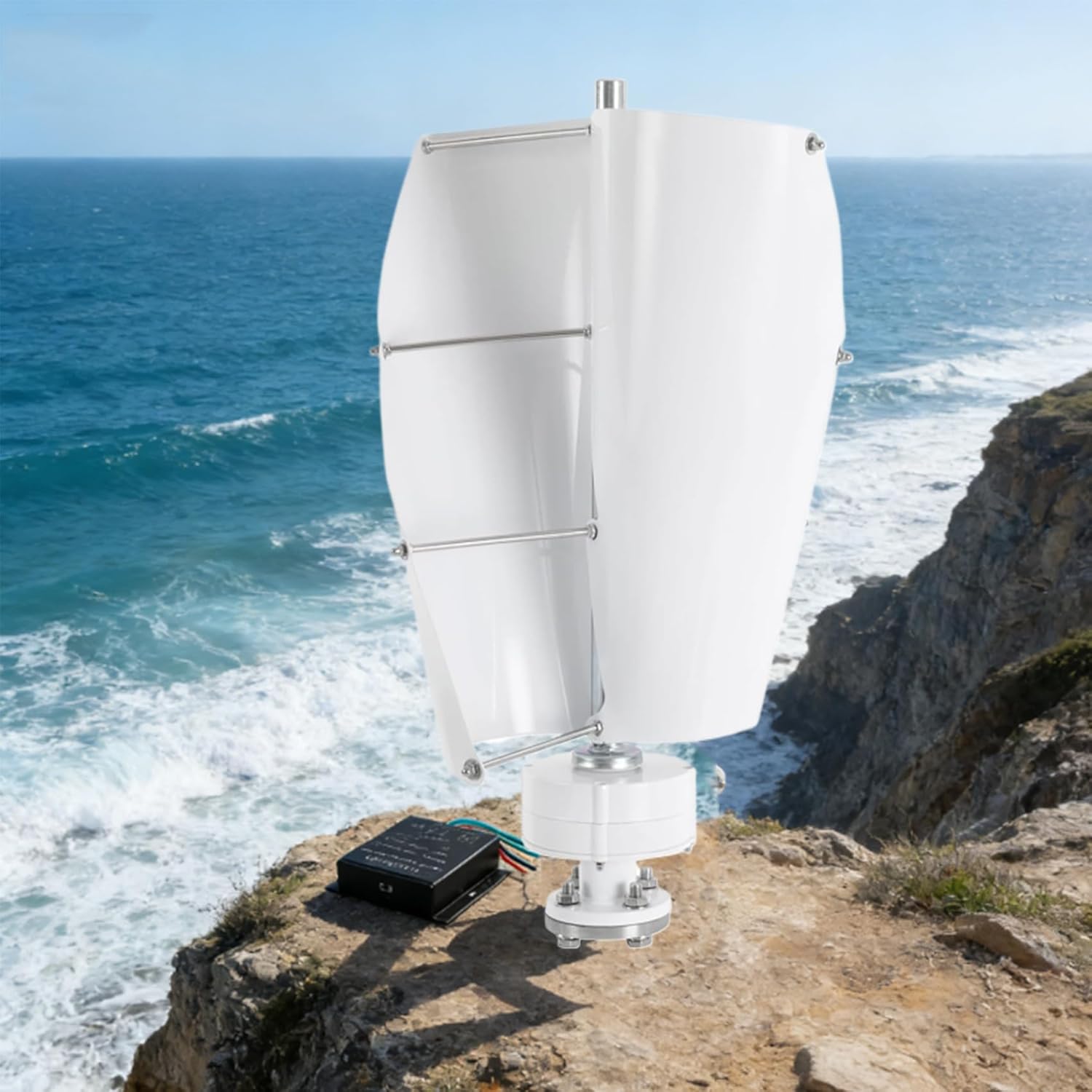 24v, Three Phase AC Horizontal Home Power Windmill Energy Turbines 6000W Portable Vertical Wind Power Turbine Generator Kit (Low Noise)