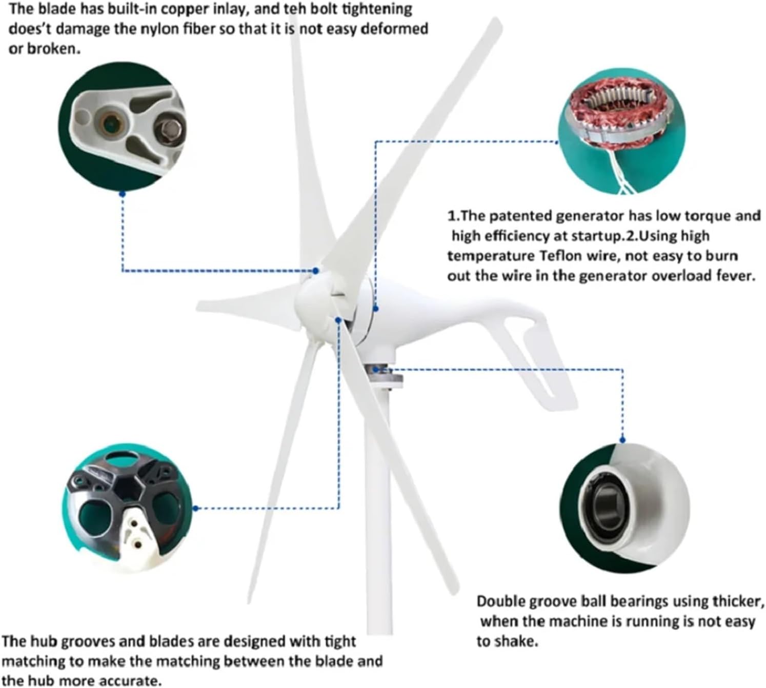 Wind Turbines, High Efficiency RV 400W S3 Model Wind Turbine Easy Installation Wind nerator(12V)