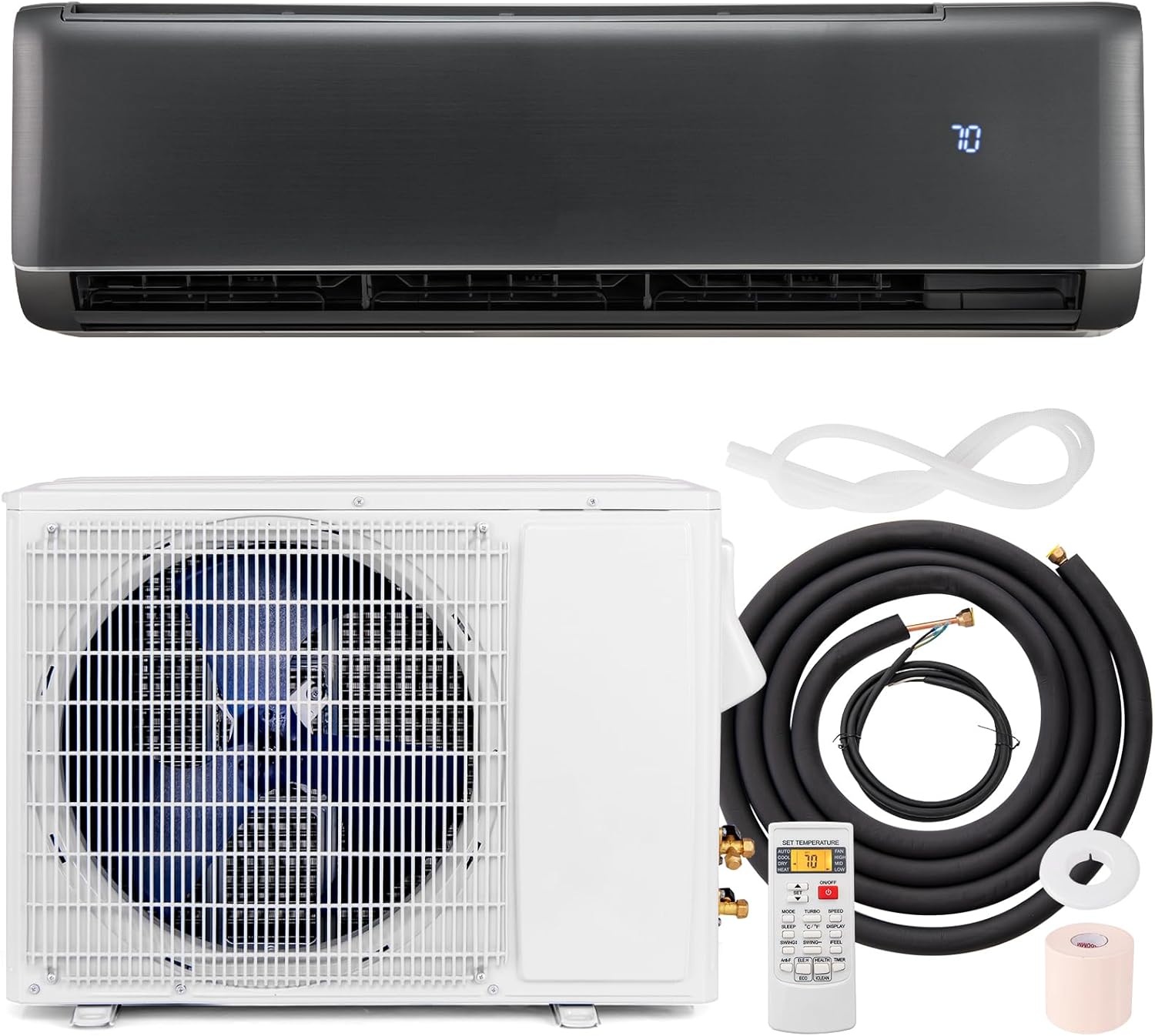 DORTALA 12000 BTU Mini Split Air Conditioner & Heater, 21 SEER2 208-230V Pre-Charged Inverter Heat Pump System, Wall Mounted Ductless AC Unit with Remote