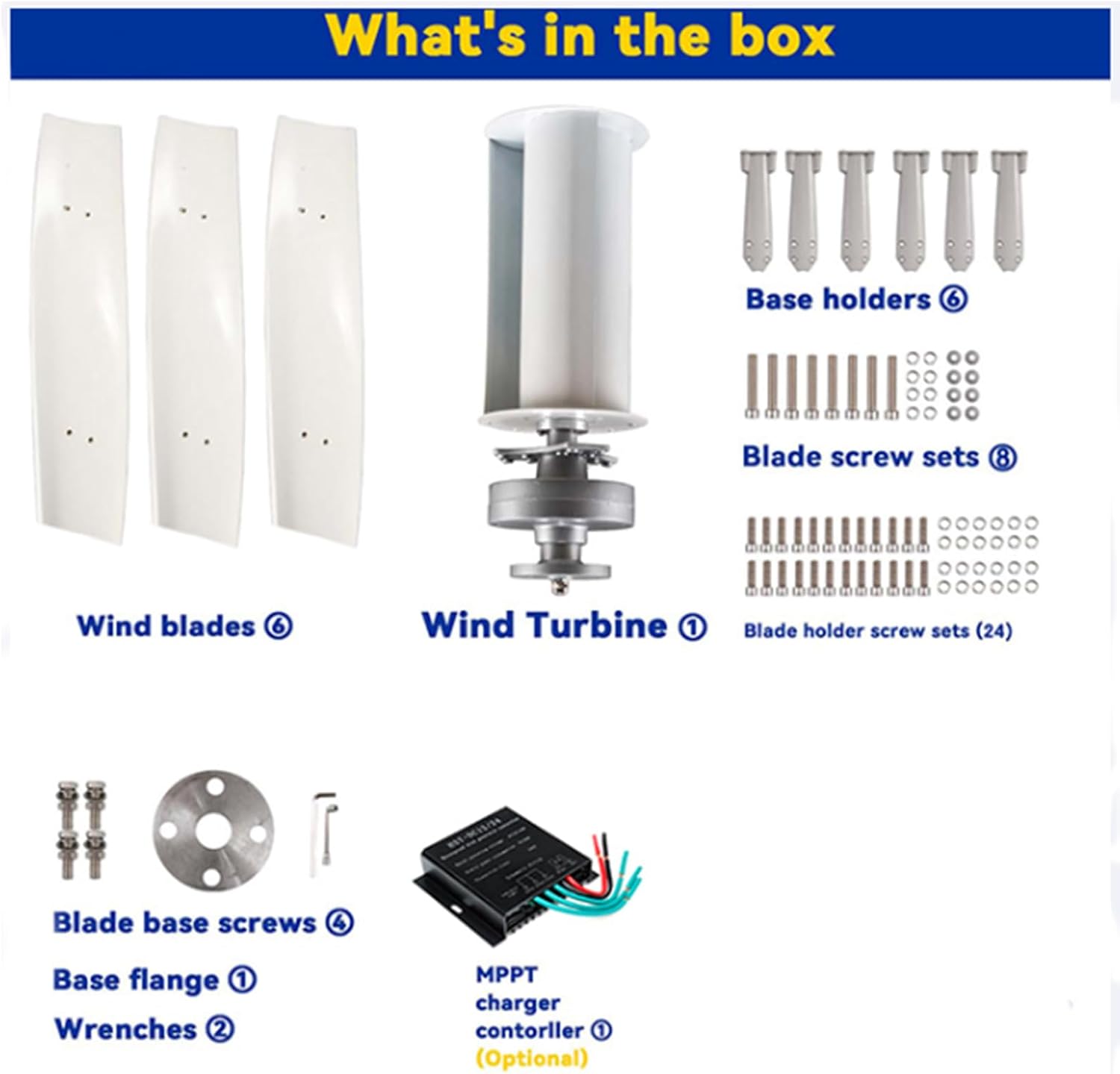 Vertical Wind Turbine Generator 10000W 12V 24V 48V 220V AC Wind Power Generator Kit with Controller Low Speed Starting for Surveillance,Street Lighting