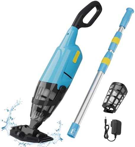 Cordless Rechargeable Pool Vacuum - Handheld Cleaner for Inground & Above Ground Pools, Spas, Hot Tubs - Long Lasting, Ideal for Dirt Removal