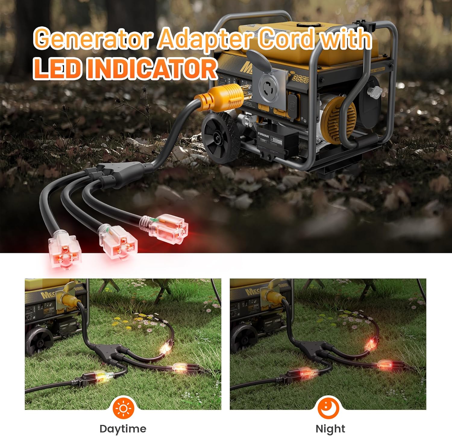 30 Amp to 20 Amp 110V RV Distribution Adapter NEMA TT-30P Male to 3X 5-15R/5-20R, Shore Power NEMA L5-30P to 3X 5-15R/5-20R RV Generator Adapter Marine 30 Amp to 110 15 Amp Household Regular Connector