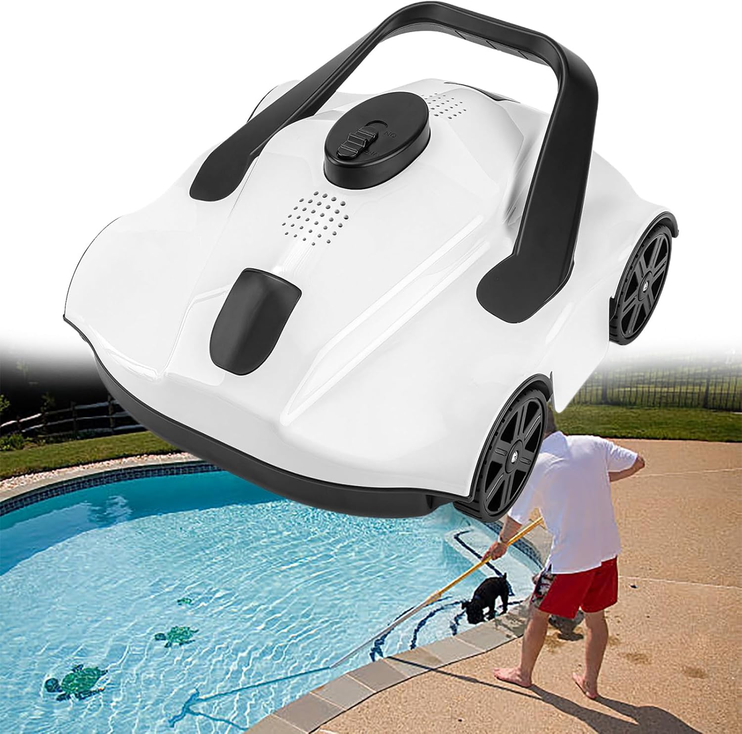 Robotic Pool Vacuum, Robotic Pool Cleaner for Inground Pools, Smart Navigation, 130Mins Runtime for Pool Up to 860 Sq.ft