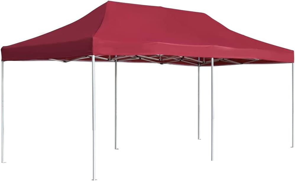 Professional Folding Party Tent Aluminum 19.7'x9.8' Wine Red,Premium Party Tent Elegant Sunshade for Outdoor Gatherings Outdoor Structures, Outdoor Canopies, Gazebos