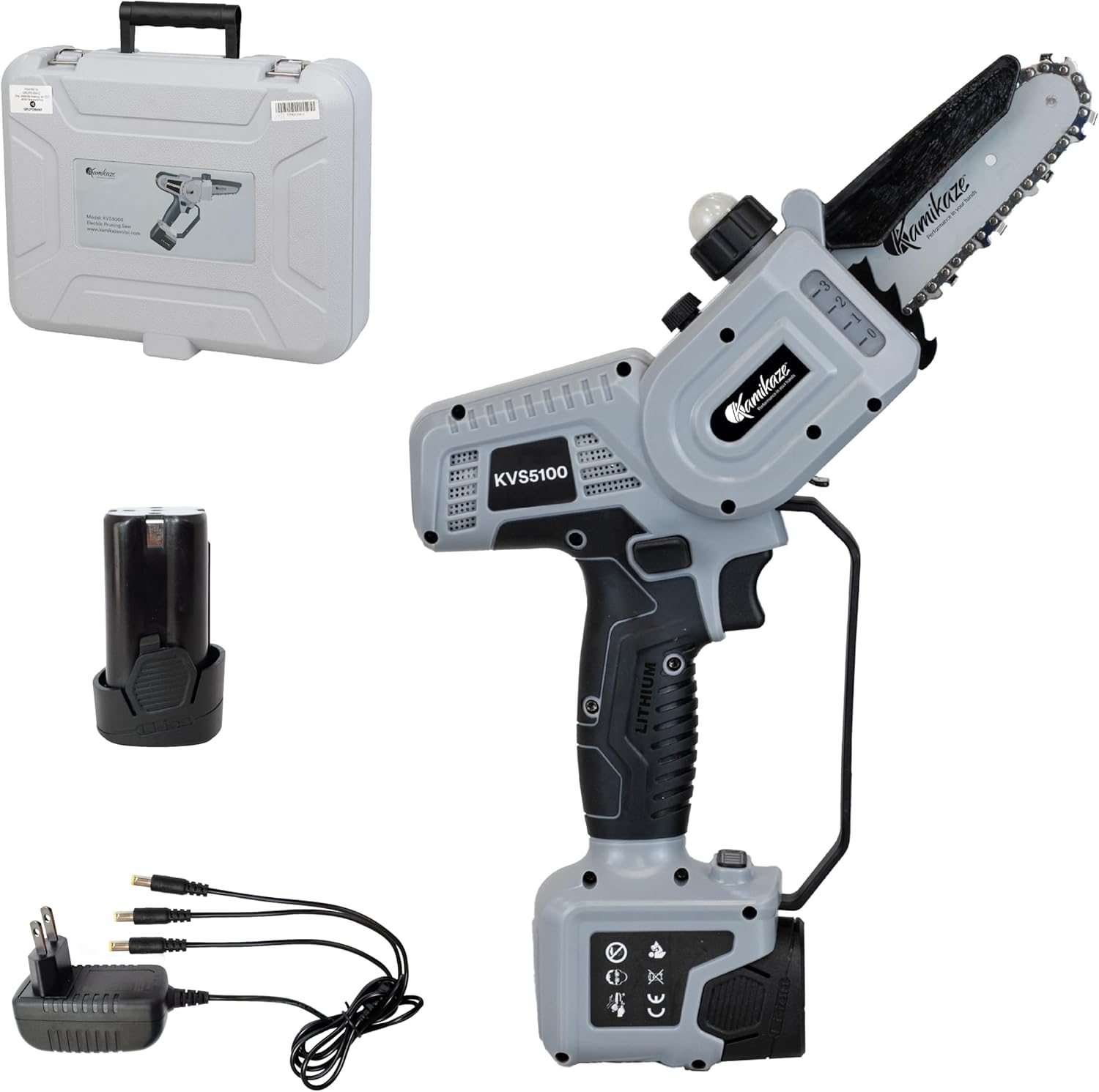 Professional Electric Mini Chainsaw 5' Cordless Battery-Powered and Operated Pruning Saw for Tree Cutting and Yard Work.Lightweight, Durable, and Ergonomic Design. Perfect for Professional Landscapers