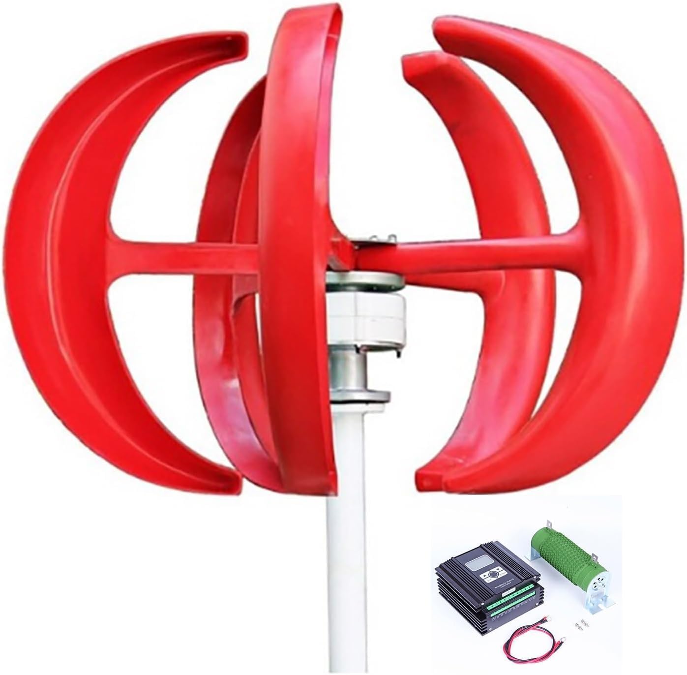 CAJUCA Wind Turbine Generator with Controller 6000W Vertical Axis Wind Turbine Kit 12V/24V/48V Low Wind Start Wind Turbine