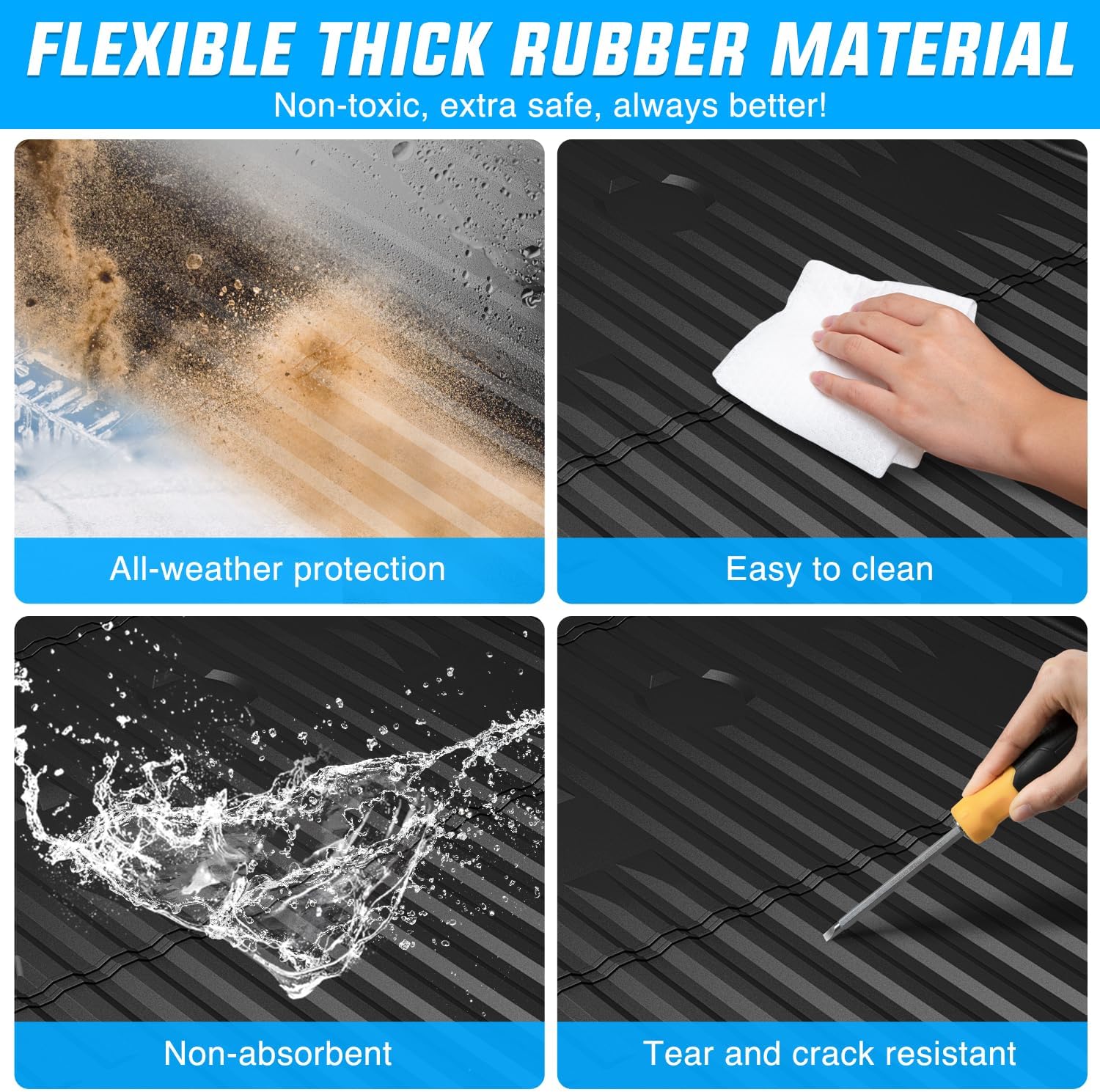 Nilight Truck Bed Mat 5 FT for 20-25 Jeep Gladiator JT, TPE Heavy-Duty Pick-up Bed Liner for Gladiator 2020 2021 2022 2023 2024 2025 Accessories, Anti-Slip Texture, All Weather Protection