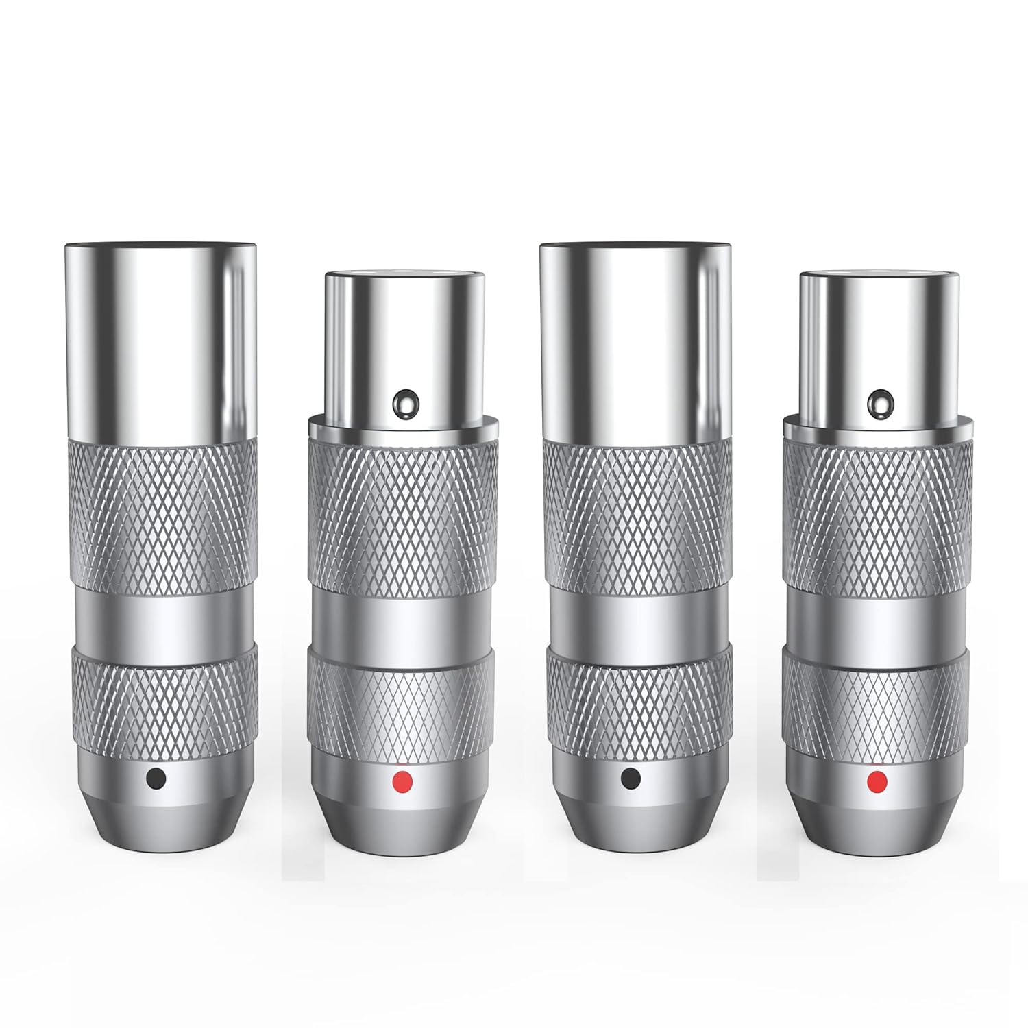 Viborg Hi-End XLR Connectors 3Pins Solder Type Balance Plug, 2 Male and 2 Female Pure Copper Rhodium Plated Terminals for DMX Mic Mixer Amplifier Speaker and Audio Equalizer