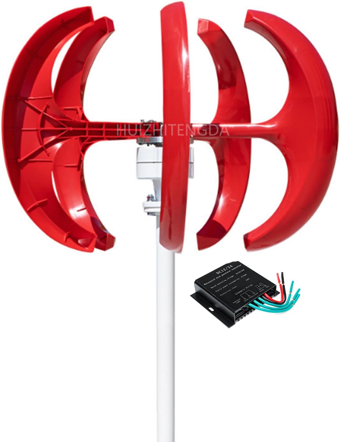 100W-2000W Wind Turbine Generator 12V 24V 48V Windmill Vertical Wind Power Generator Kit with Controller Suitable for Supplementing Energy