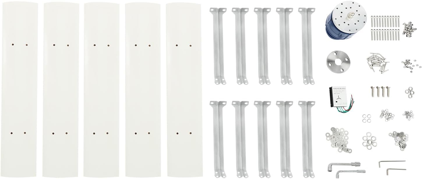 Wind Turbine Generator with 5-blade 100W 12V, Vertical Axis Wind Turbine Generator with Controller Permanent Magnet Levitation System 114.83ft/s Max. Speed