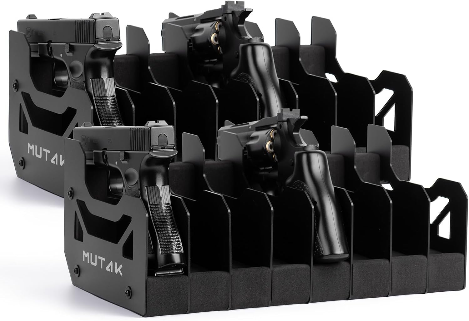 Soft Foam Pistol Rack for Gun Safe, Gun Cabinet, Durable Handgun Stand Organizer Accessories with Gun Slots, Compatible with Size Firearm, Revolver Pistols Holder