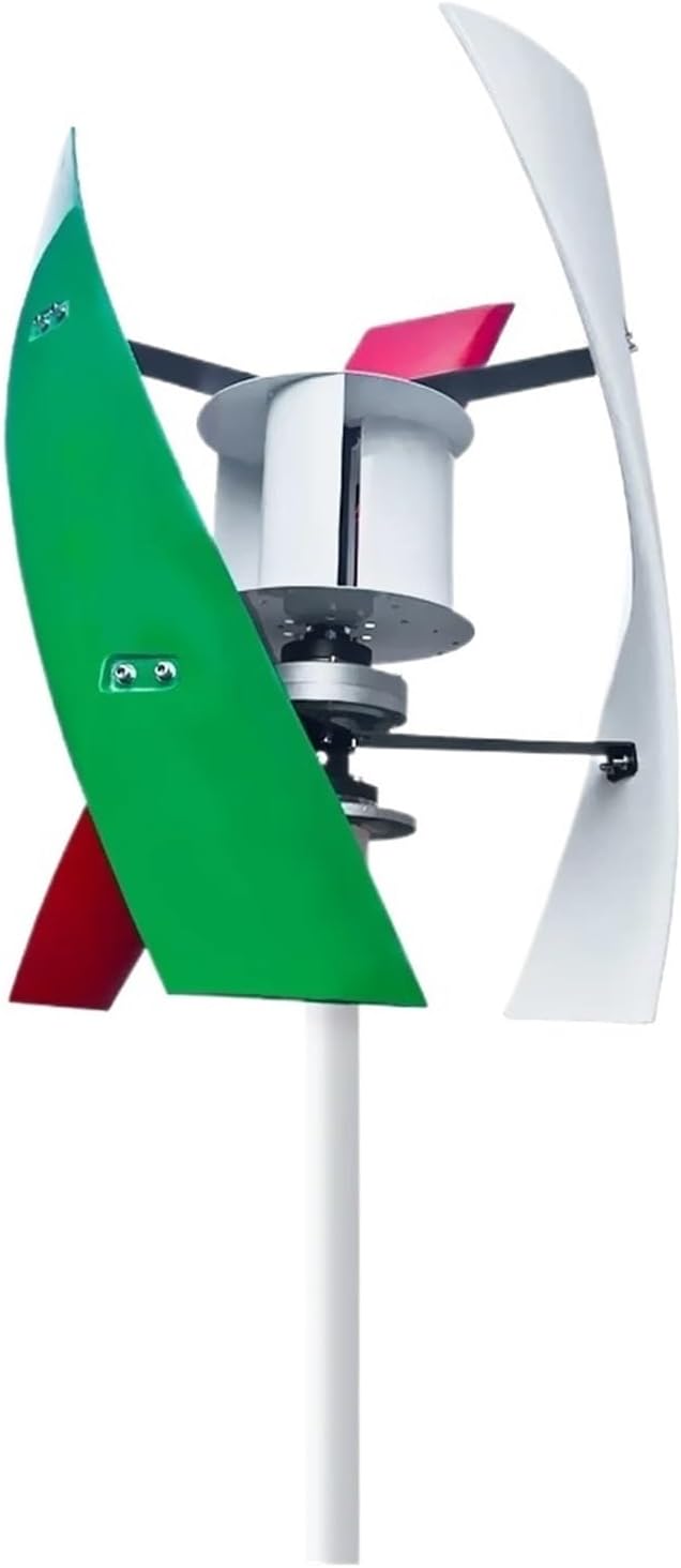 Wind Turbine Generator Kit, 5000W Vertical Wind Turbine Yacht Farm Family Farm Low Wind Speed Starting Wind Turbines for Hybrid Solar Wind System(24V)