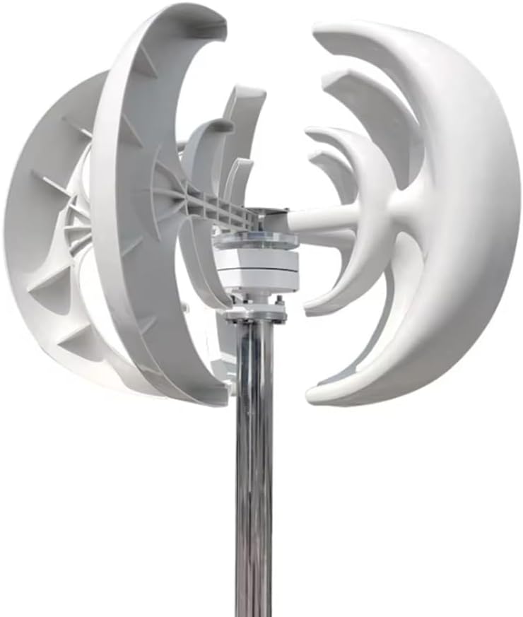 White,12v,HYZHANHONG Eco-Friendly Renewable Energy,6000Wvertical Axis Wind Turbine Generator Kit - 5 Blades, Low Wind Speed (2M/S) Home & Camping Power Solution - White